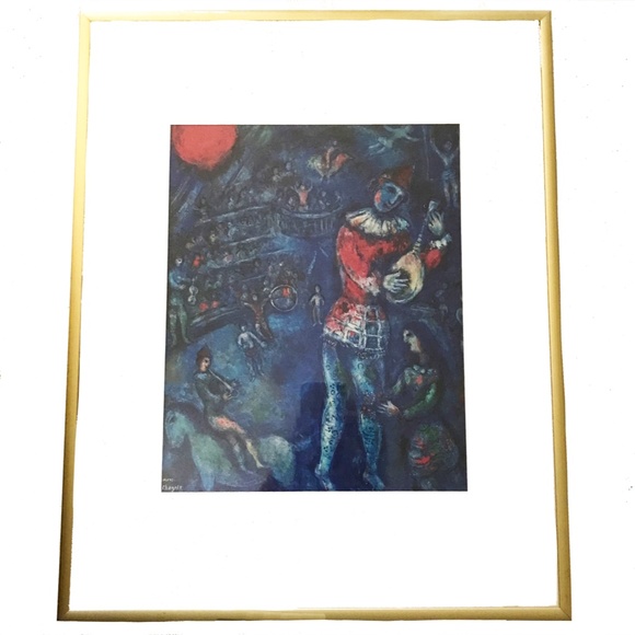 Marc Chagall Framed Print "Clown With Mandolin" - Picture 2 of 2